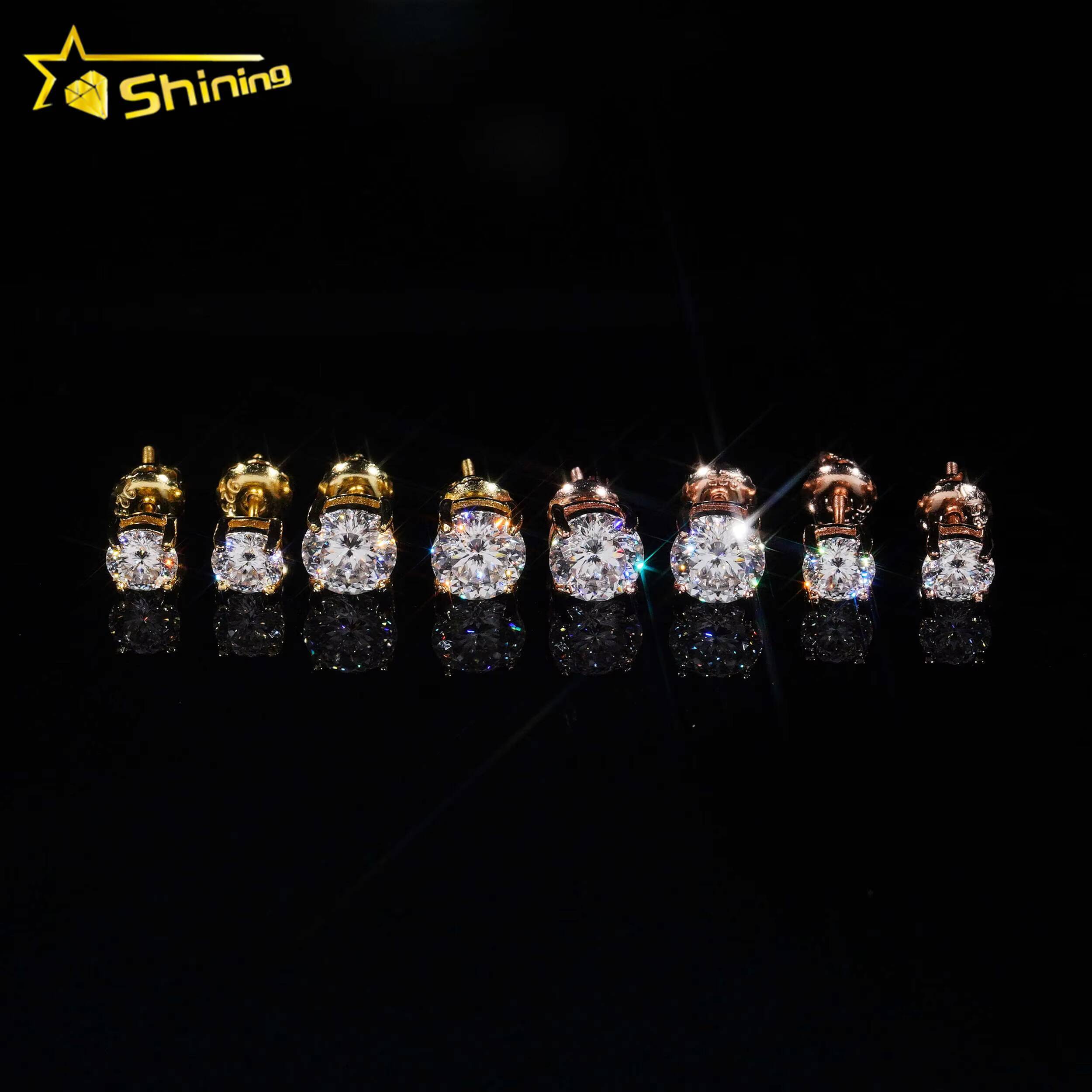 Cheap Price Fine Jewelry Earrings VVS Bird Nest Cut Moissanite Diamond Ear Studs Women 925 Silver Round Diamond Earrings