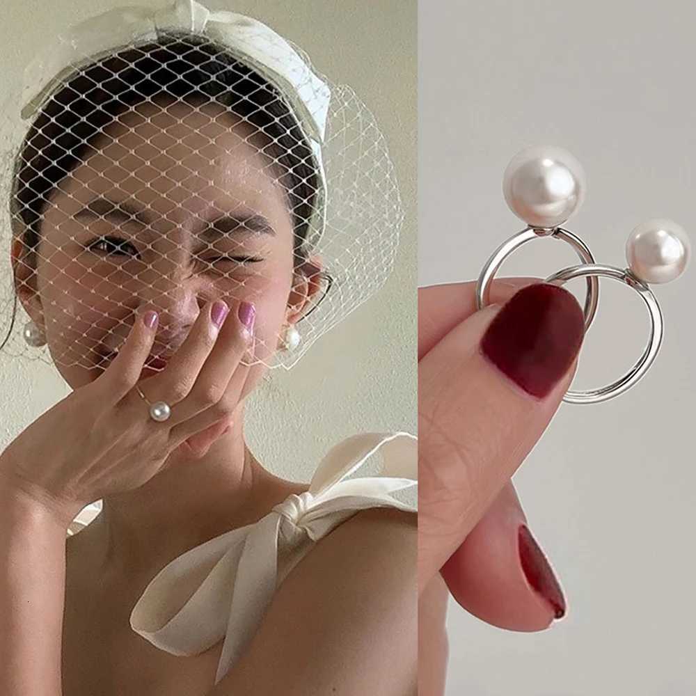 Monkton Real S925 Sterling Silver 6mm/8mm Freshwater Pearl Rings for Women Simple Adjustable Wedding Rings Fine Jewelry y250730