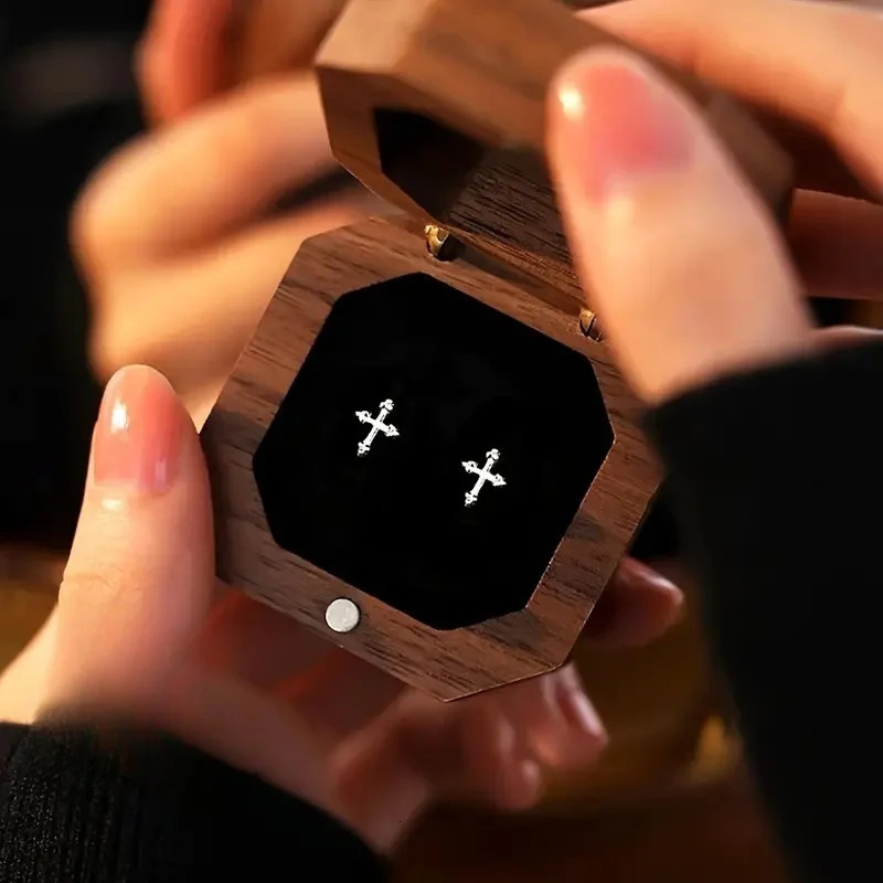 Huitan Dainty Cross Stud Earrings for Women 925 Sterling Silver Glossy Versatile Ear Accessories Delicate Daily Party Jewelry 250729