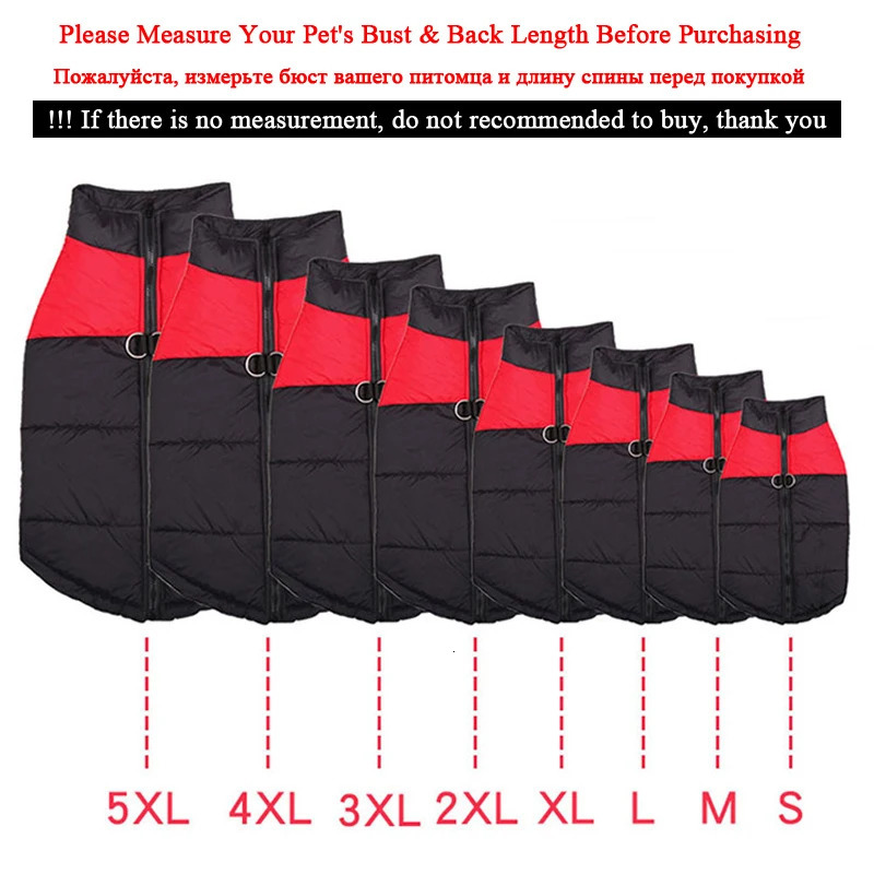Padded Winter Warm Dog Clothes Waterproof Pet Vest Zipper Jacket For Small Medium Large Dogs Pug Chihuahua French Bulldog Coat 250729