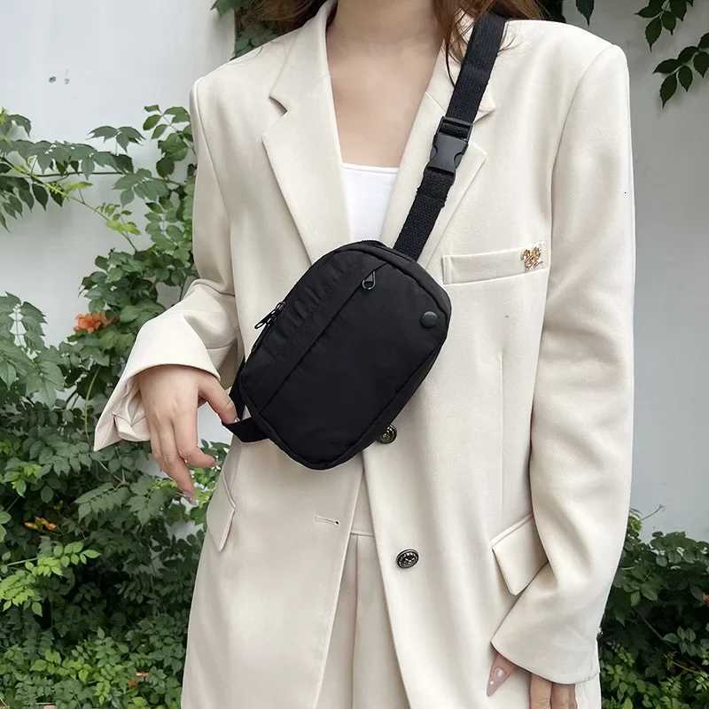Solid Color Womens Sports Shoulder Bag Soft Nylon Female Zipper Chest Bags Simple Portable Ladies Phone Purse Small Handbags Y250730
