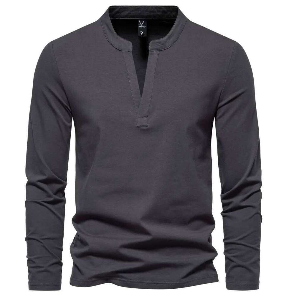 New Autumn Fashion Men's Shirt Solid Color Long-Sleeve Slim Fit Cotton Polo Casual Hip Hop Top Shirts 5XL