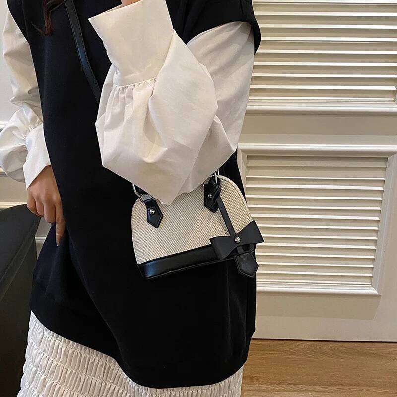 High-Quality Contrasting Color Crossbody Handbag Premium Texture - Women's Bag with High Quality