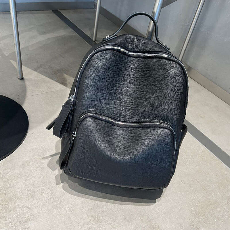 New Top Layer Cowhide for Women Large Capacity ISN Style Student Travel Backpack designer bag B5