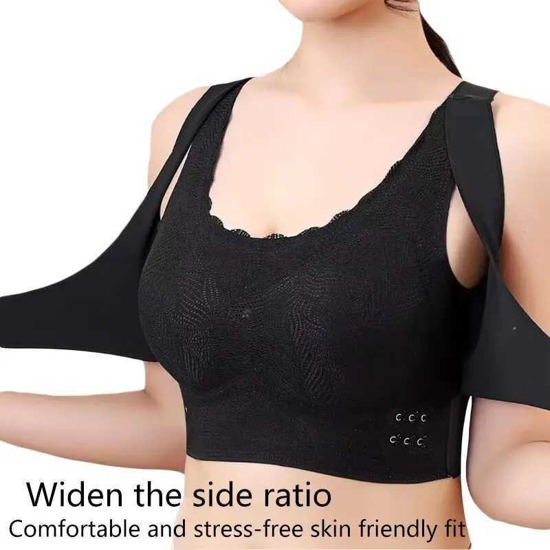 Women Gather Up Bra Sport Camisole Underwear Black L XL 2XL Fitness Bra Breathable Exercise Running Casual Z250730