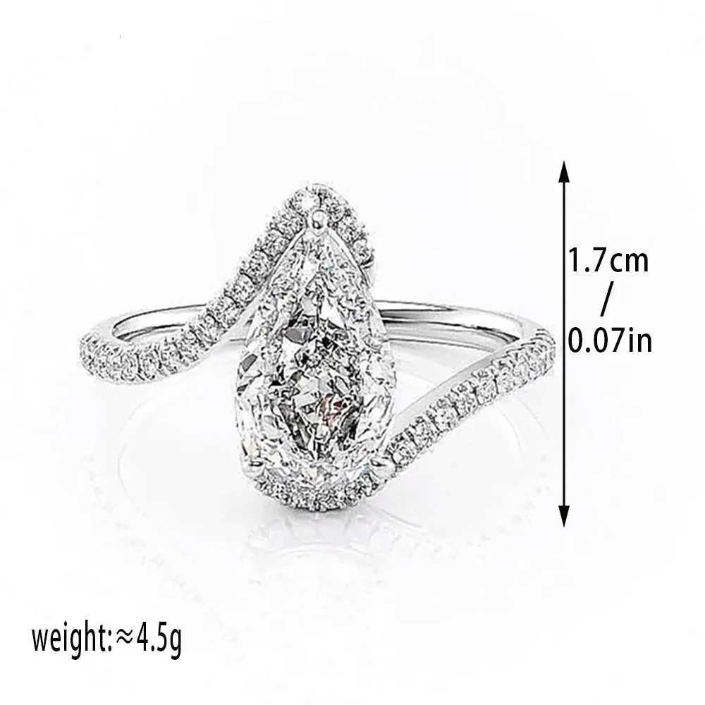 Pear Cut White Zircon Bridal Rings For Women Silver Rose Gold Color Promise Engagement Wedding Bands Jewelry Valentine Day Gifts y250730