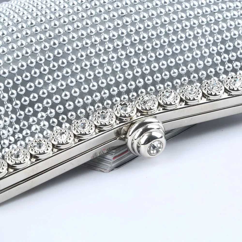 Evening Gold Clutch Bag Glitter Bead DESIGN Elegant Woman Party Bags Vintage Fashion Bridal Purse Silver Handbags Night Bag Y250730