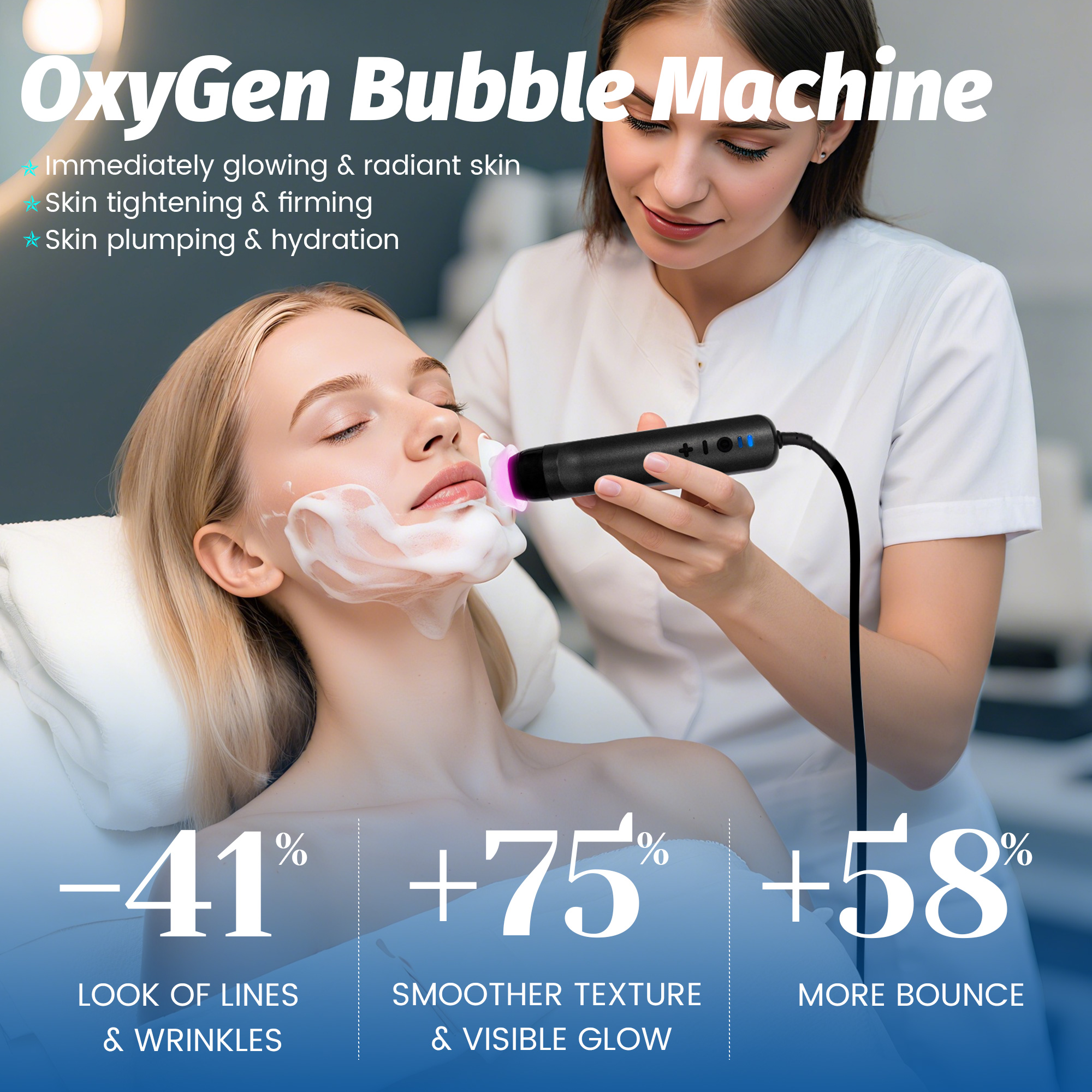 3 In 1 Portable Oxygen Therapy FacialWhitening CO2 Foam Facial Care SkinRegeneration Oxygen Facial Machine