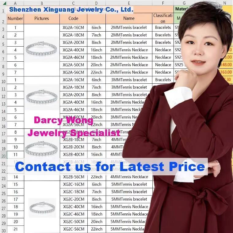 Custom OEM Moissanite Necklace 7Mm 2Mm Cluster Iced S925 Sterling Silver Moisonite Men Women Hip Hop Mozanite Tennis Chain