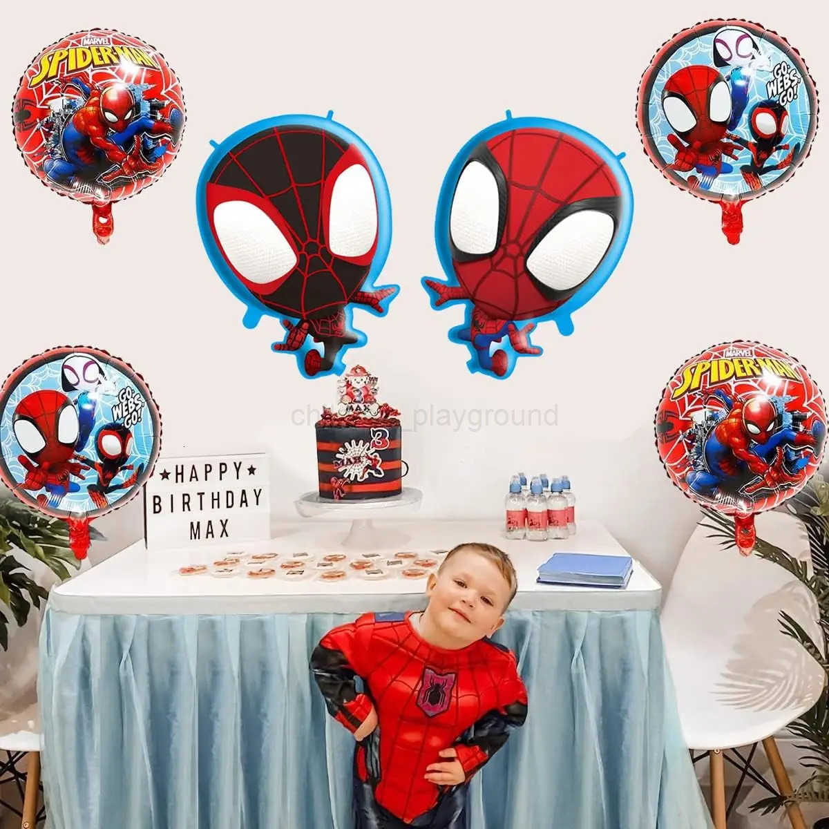 Disney 4pcs Spidey and His Amazing Friends Balloons Set Spiderman Aluminum Foil Balloon for Kids Birthday Party Baby Shower Toys Gifts W250731