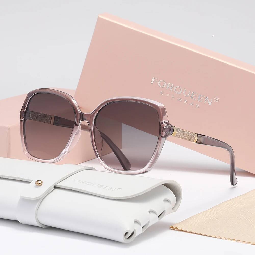 2025 FORQUEEN Trendy Women Sunglass Polarized Anti-UV400 Butterfly Large Frame Glasses for Lady Vacation