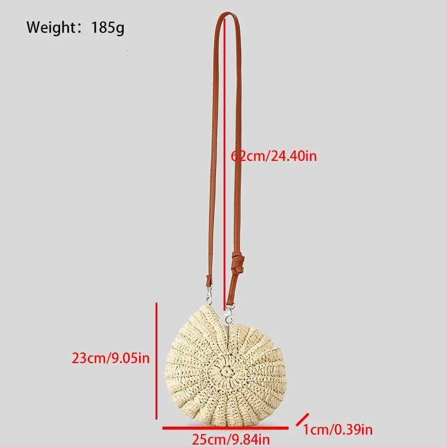 Creative Conch Design Straw Shoulder Bags Funny Paper Woven Crossbody Bag Cute Summer Beach Bag Small Female Purses 2025 Y250730