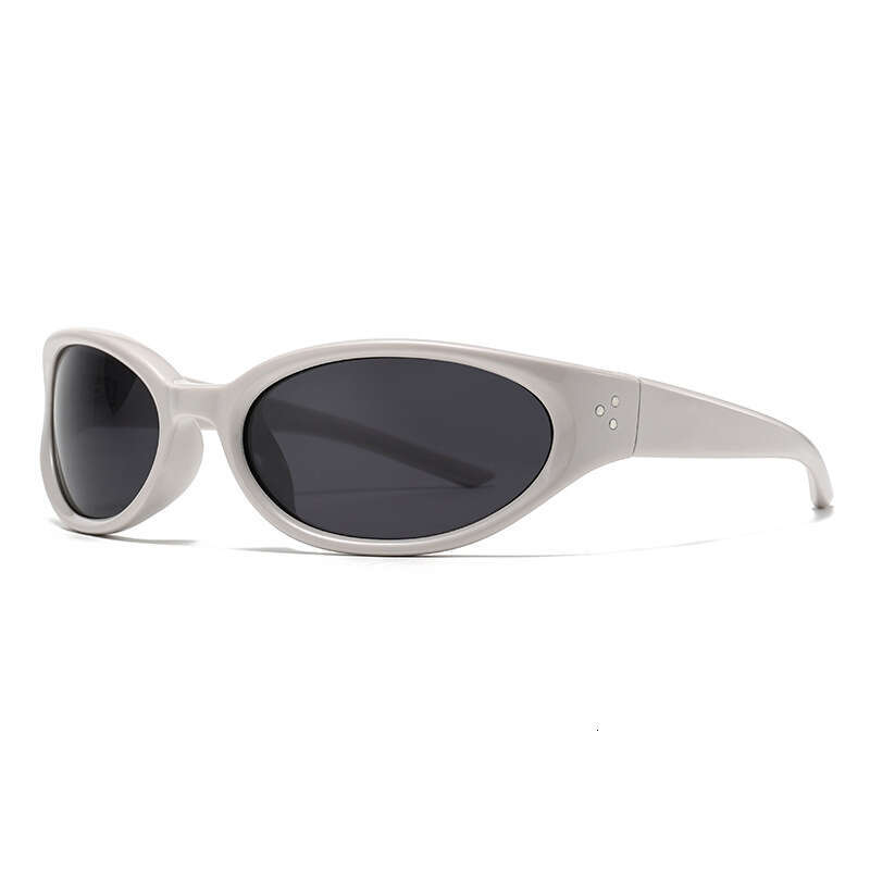 DHcollections 2025 Futuristic Cat-Eye Sunglasses UV400, Slim-Fit, Unisex for Driving, Cycling, Fashion | Black, White, Silver, Purple, Green