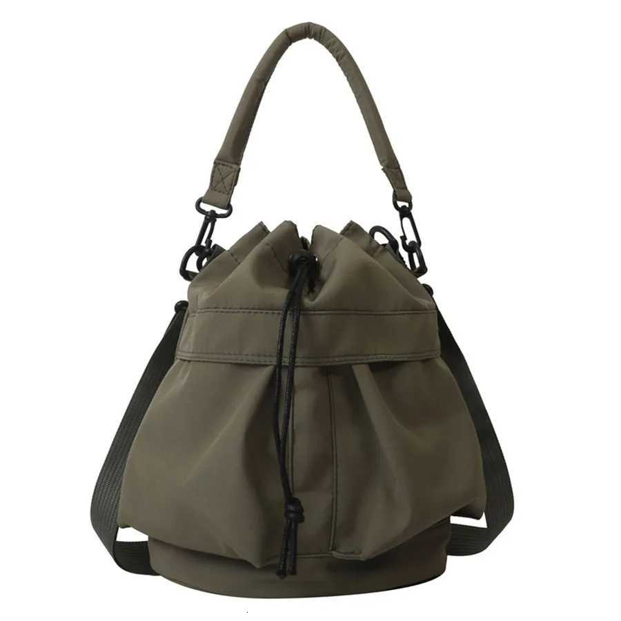 Fashion Women Shoulder Bag Nylon Women Large Capacity Casual Handbag Drawstring Crossbody Bag Tote Bag Y250730