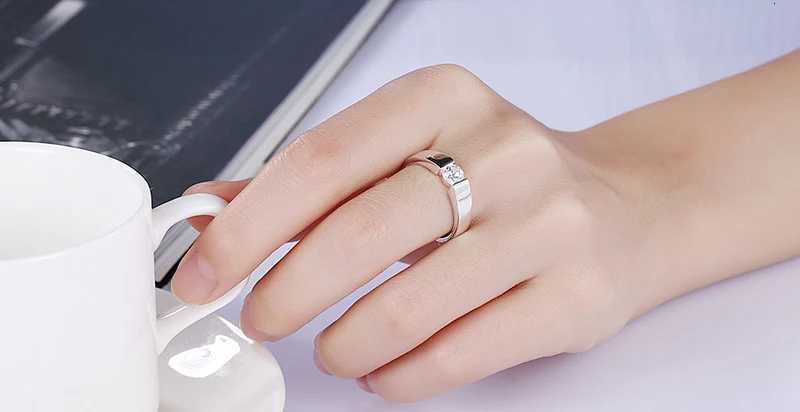 Real Natural Solid 925 Silver Rings 1 Carat Sona Diamant Wedding Rings for Women and Men Full Size 6 7 8 9 10 11 12 y250730