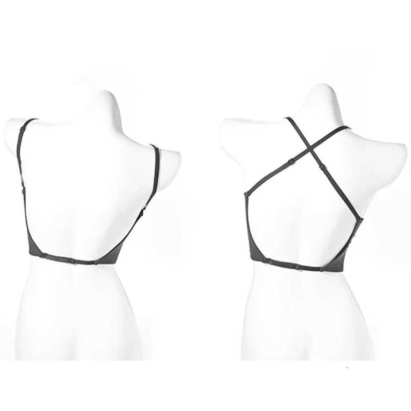 Invisible Lift Up Bra Backless Women Summer Bras Low Cut Sexy Plunge Brassiere Open Back Underwear Seamless Deep U Lingerie Z250730