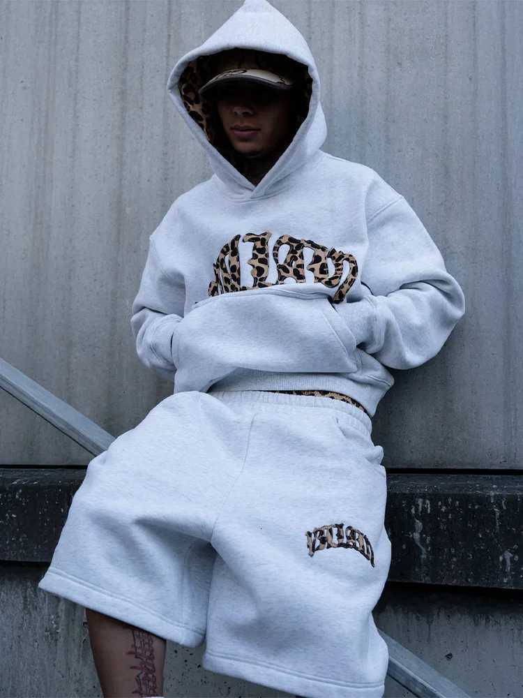 2025 new Y2K trendy high-quality cross-border leopard embroidered casual sports mens and womens hooded sweatshirt pants XJ250731