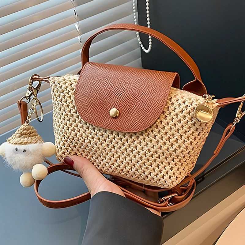 New Straw Braided Shoulder Bag Seaside Beach Holiday Crossbody Bag Summer Braided Small Handbag Womens Single Shoulder Bag Y250730