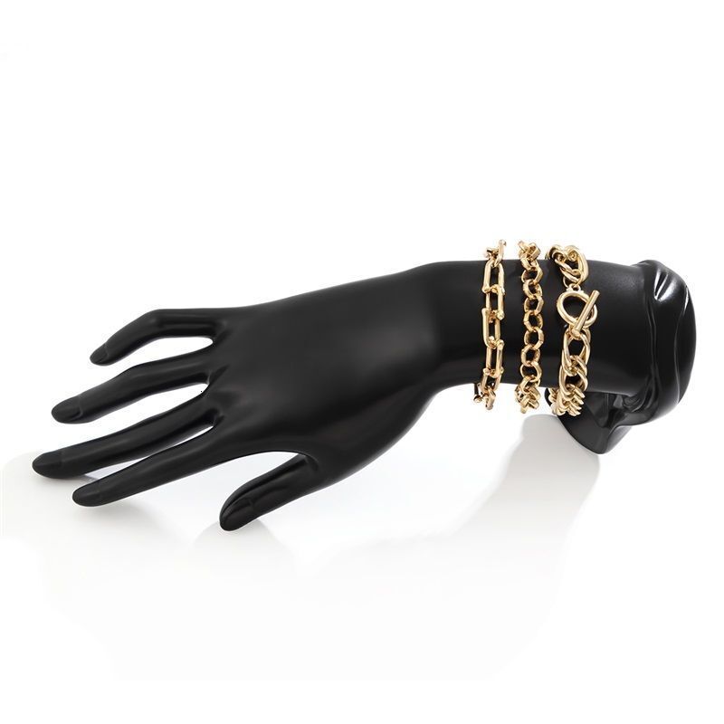 Bracelet Set For Women Designer Bracelet Madam Style Personality Exaggerated Multi-layer Hollow Metal Bracelet Hip-hop U-shaped Buckle Stackable Brace