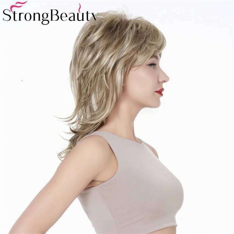 StrongBeauty Long Wavy Synthetic Wigs Blonde Women Natural Capless Wig