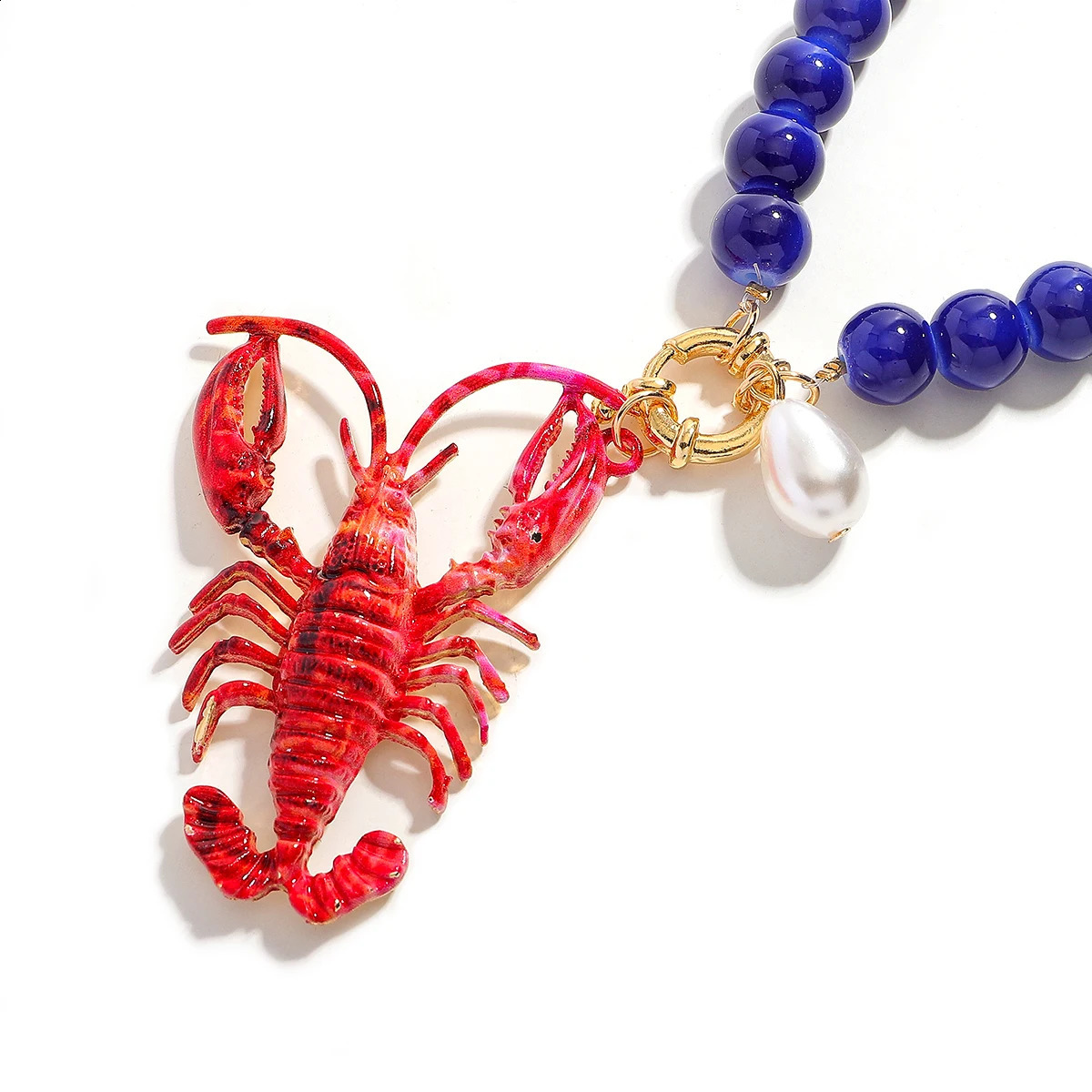 ZAA lady Summer Beach Ocean Style Red Crab Pendant Necklace Bold Hip Hop Party Jewelry for Women Beaded Chokers 250716