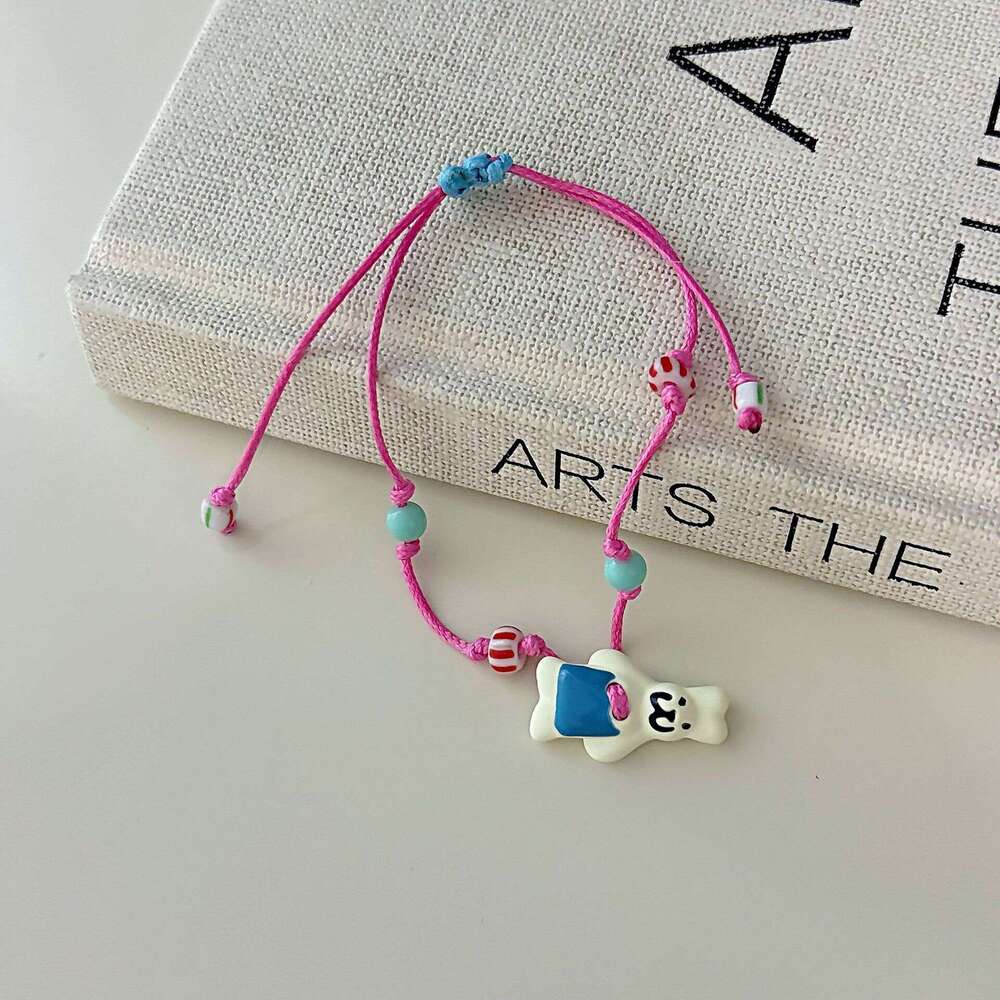 Animal Party~ Cartoon Animals Duck Puppy Rabbit Adjustable Woven Bracelet Cute Sweet Wristband ef0