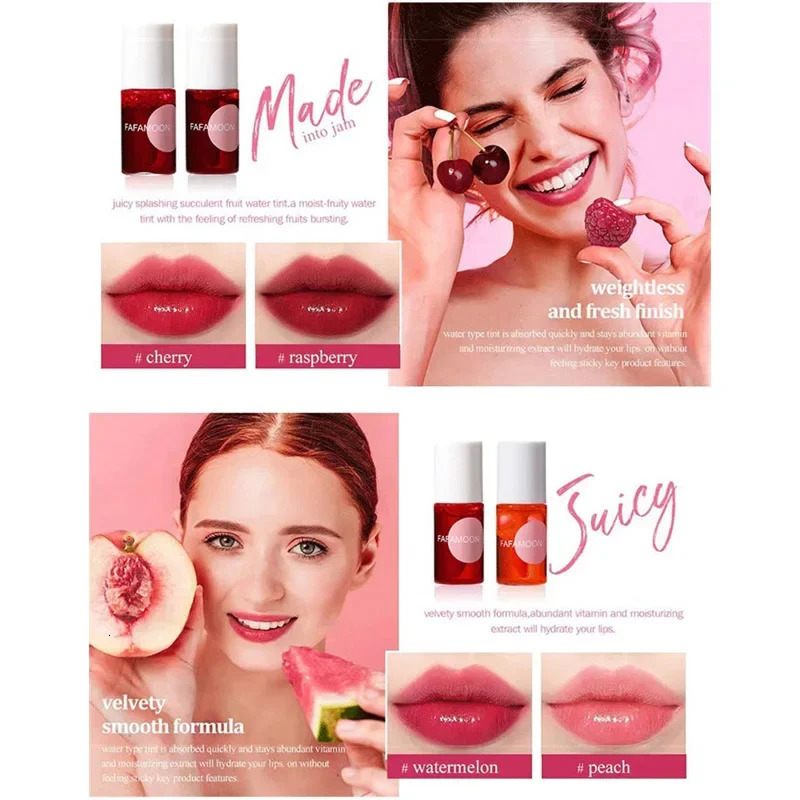 Mini Water Liquid Tint Moisturizing Lip Gloss Mirror Lip Glaze Long Lasting Waterproof Lipstick Rosered Lip Cheek Rouge Cosmetic 250730
