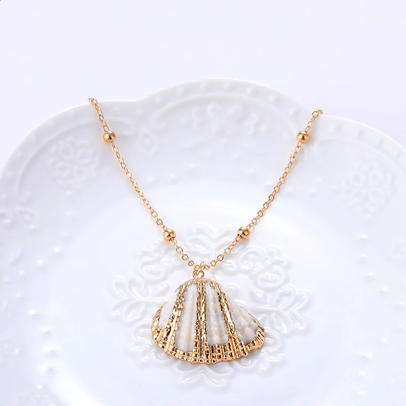 Bohemia Conch Shells Necklace Sea Beach Pendant For Women Female Cowrie Summer Party Gift Jewelry 250716