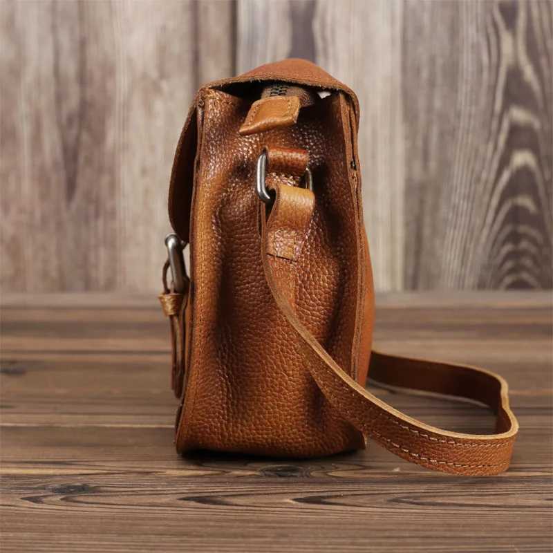 Vintage Shoulder Bag Women Genuine Cowhide Leather Wallets Purse Pouch Simple Style Solid Small Bags Y250730