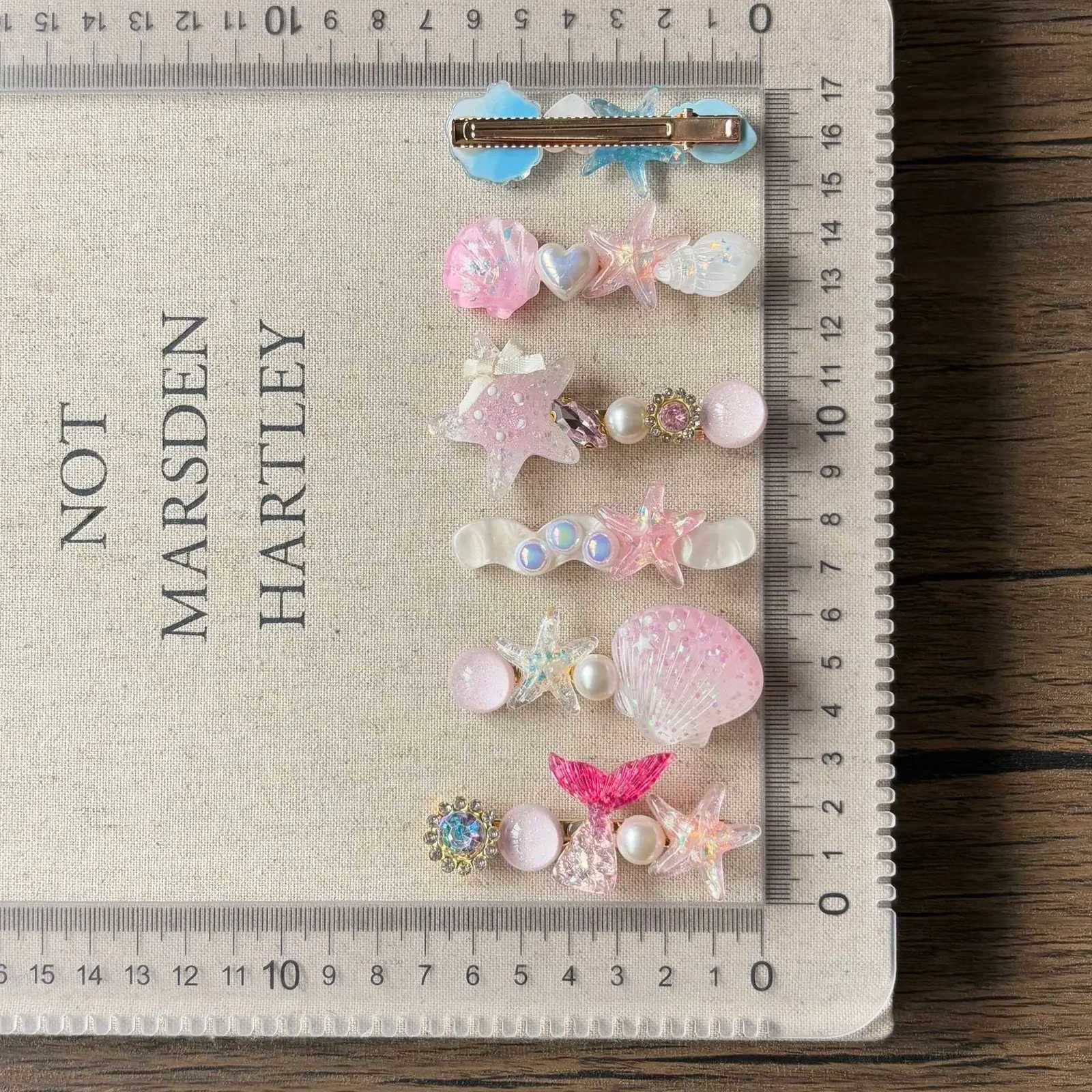 5pcs Candy Color Mermaid Hair Clips Set - Shimmery Seashell Starfish Barrettes Cute Side Snap Clips for Girls R250730