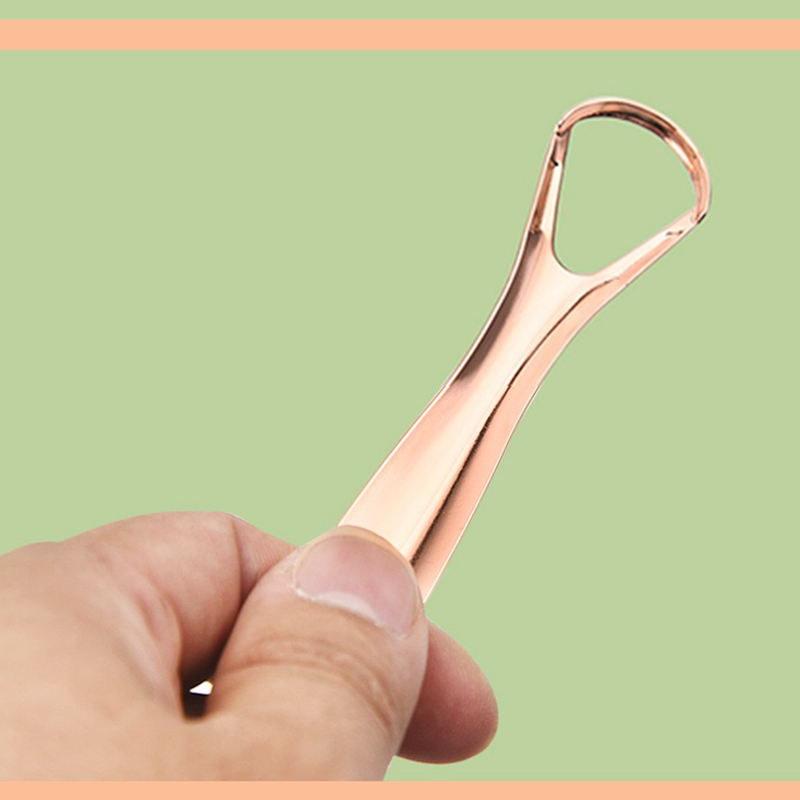 Ergonomic Stainless Steel Tongue Scraper with Rounded Edges for Safe Cleaning