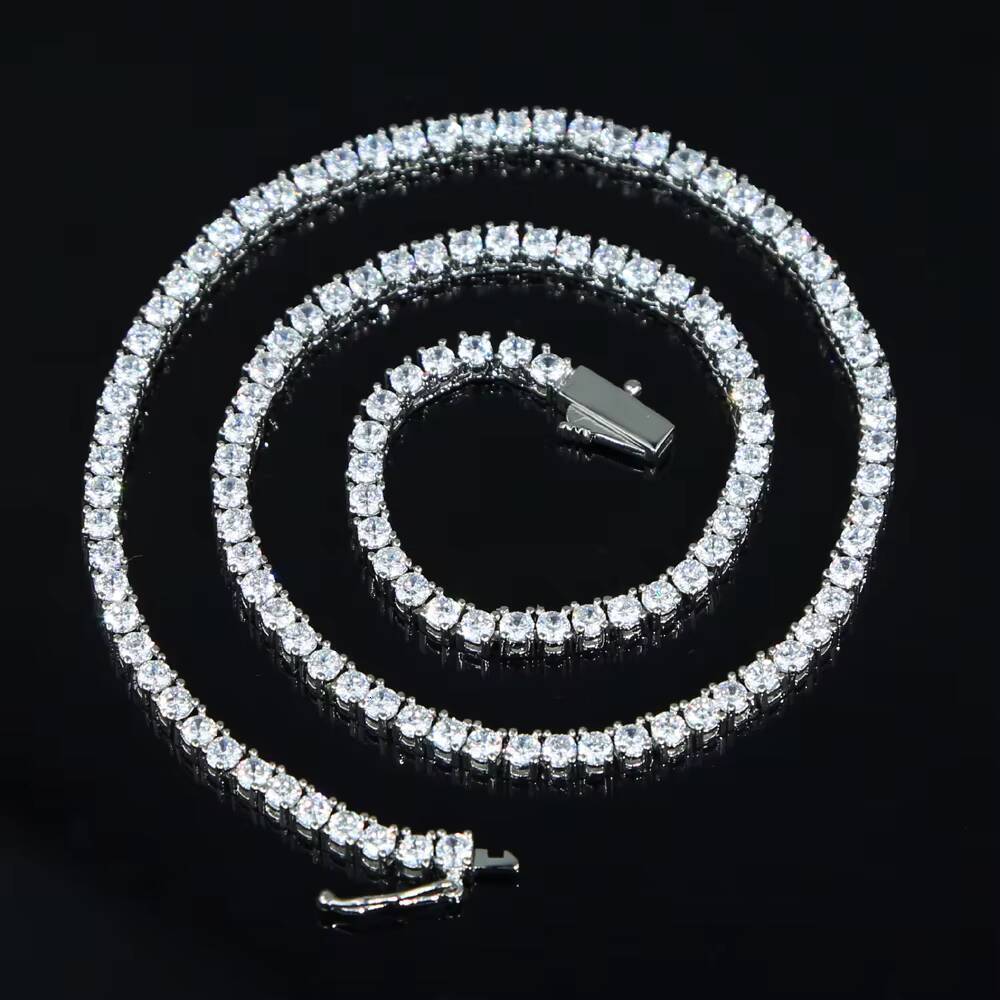 Classic Cz Chain Iced Out Bling Hip Hop Boy Men Chains 5A Cubic Zirconia 3mm Cz Tennis Chain Bracelet Necklace