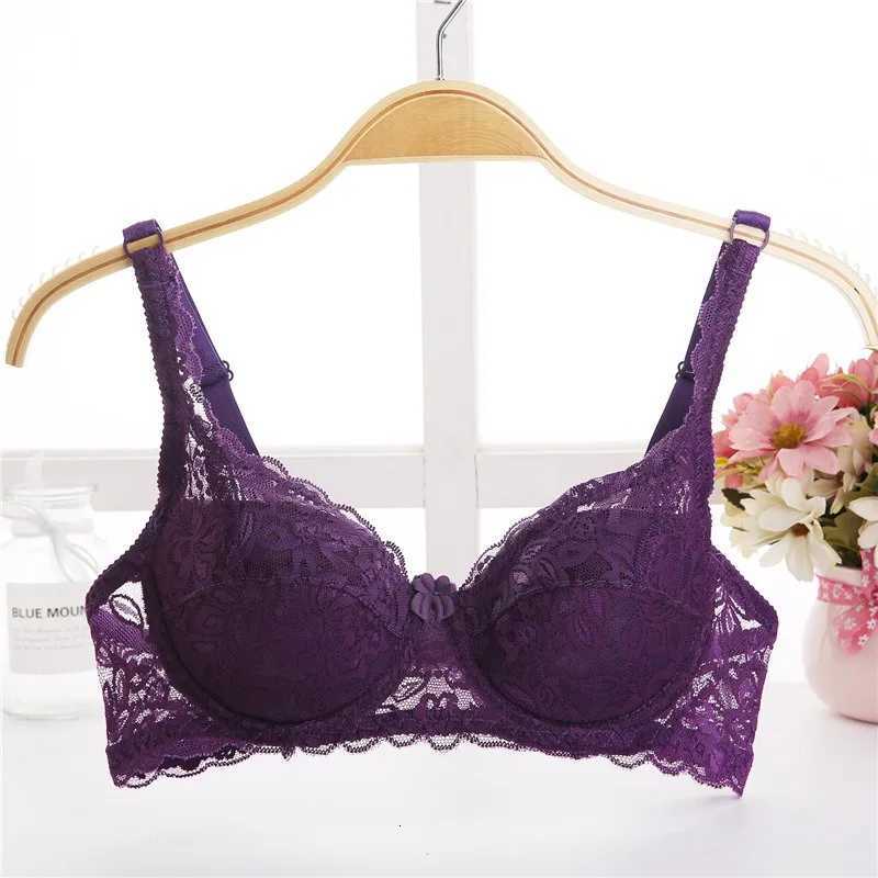 New Sexy Floral Lace Bras Women Summer Thin Push Up Bra Solid Color Comfort Breathable Underwear Female Fashion Lingerie Z250730