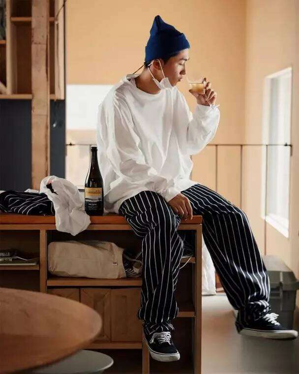 COOKMAN CHEF PANTS STRIPE AH.H published striped couple loose chef pants