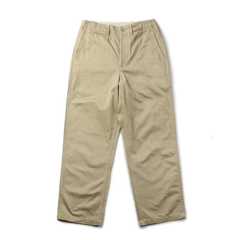 Red Bronson Army Chino Trousers 1942 Pattern Khakis Military Style Casual Pants