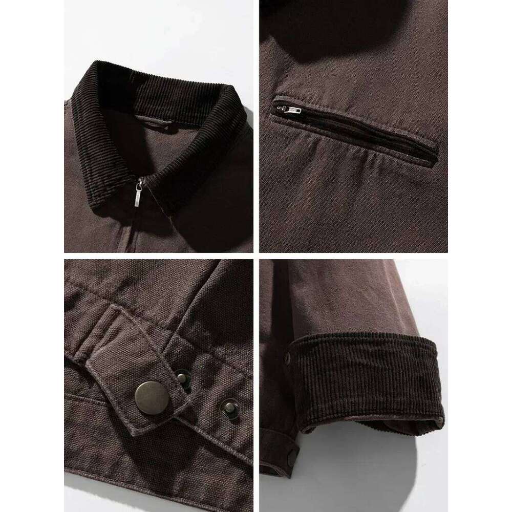 Designer Clothing 2025 Spring Autumn Retro Distressed Washed Detroit For Men's New Japanese Loose Casual Fashion Patchwork Lapel Jacket