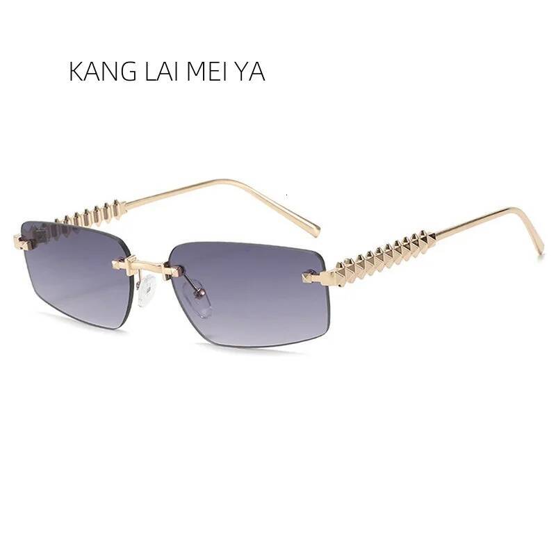 Frameless Cut Edge 2025 New Women's High end Sensation Internet Celebrity Metal Fashion Sunglasses