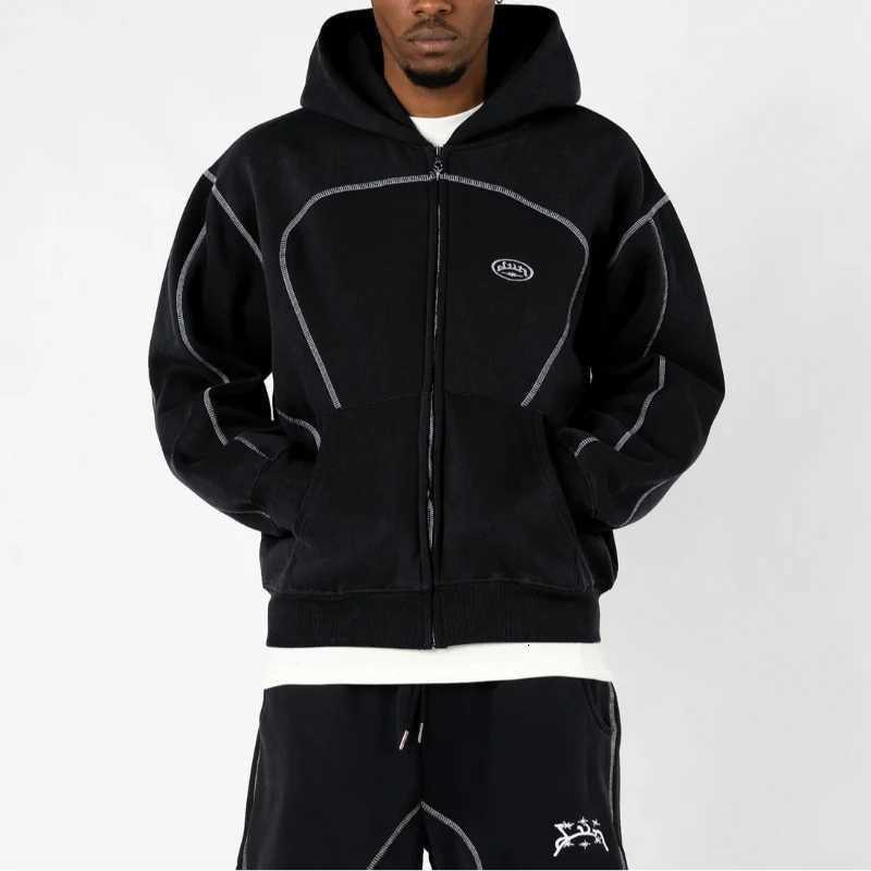 Fashionable Street Striped Cardigan Hooded Sweatshirt Loose And Versatile Winter Hoodie Pullover Pants Two-piece Set Y2k Design XJ250731