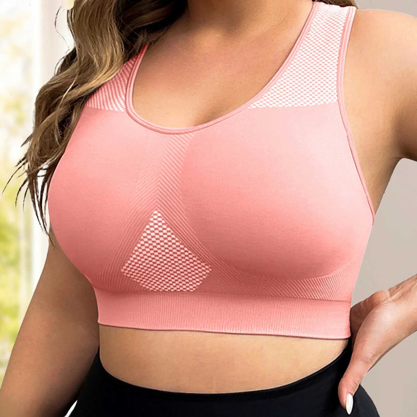 3XL Plus Size Sports Bra Women Seamless Sexy Push Up Fitness VEST Contrast Color U-NeCK Workout RacerbaCK Tank Tops Z250730