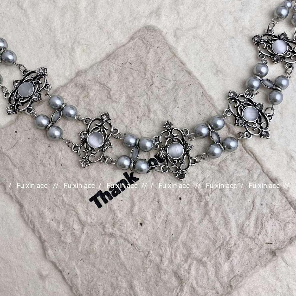 2024 New Double Layer Stacked Necklace High-End Wedding Dress Evening Accessories Niche Choker Collarbone Chain 85e