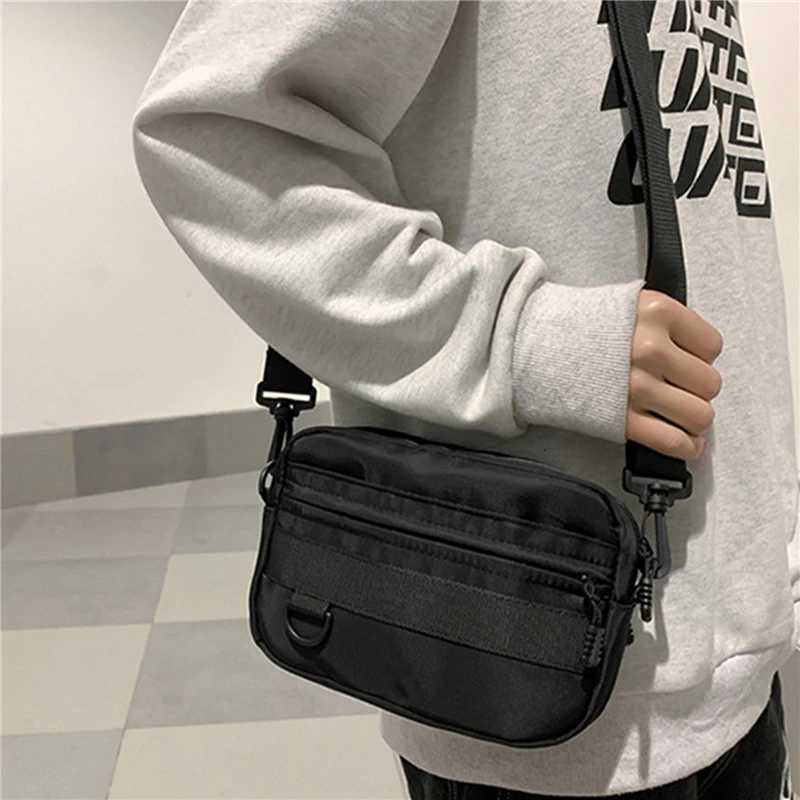 Casual Men Women Unisex Crossbody Bags Fashion Solid Color Couple Shoulder Bag High Quality Nylon Messenger Bag Handbags Y250730