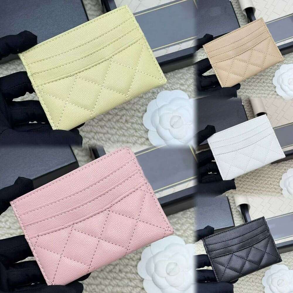 Calf Leather Card Holder Designer Ladies Wallet Simple Luxury Top Quality Summer Color Yellow Wallets Coin Purses ID Credit Cards Holders