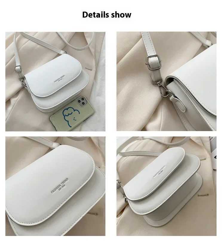Trendy Saddle Shoulder Bag Women PU Leather Crossbody Bag Simple Solid Color Flap Messenger Bag Fashion Handbags Pouch Y250730
