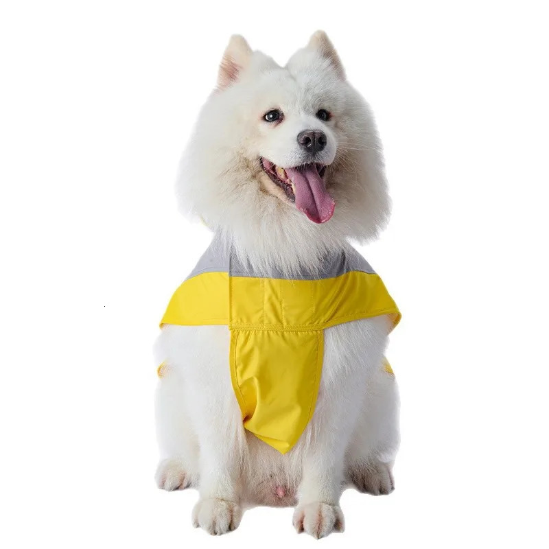 Mesh lined reflective strip dog raincoat waterproof fashionable dog jacket pet dog coat suitable for large pet dogs 250729