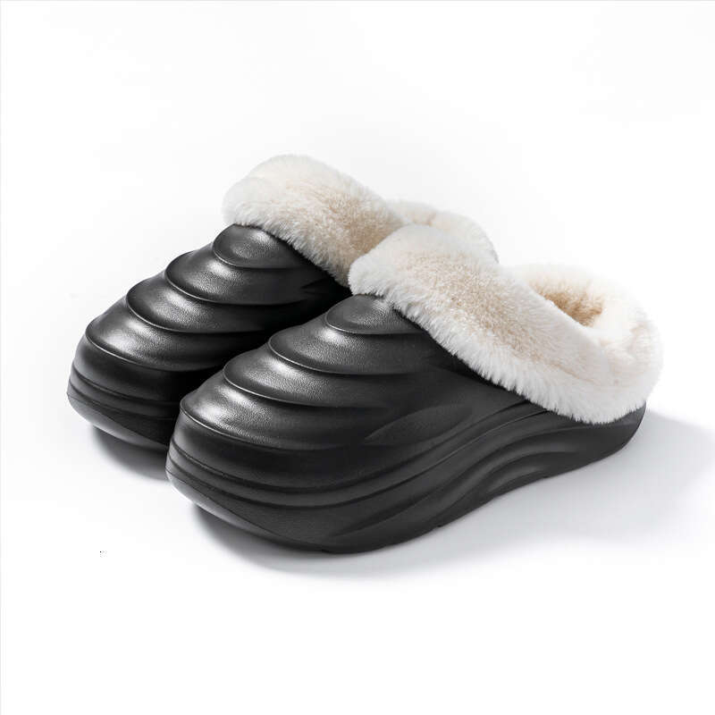 Cocoon Couple Cotton Casual Non-Slip Thick Sole Home Thickened Warm Outdoor 2024 Plush Slippers