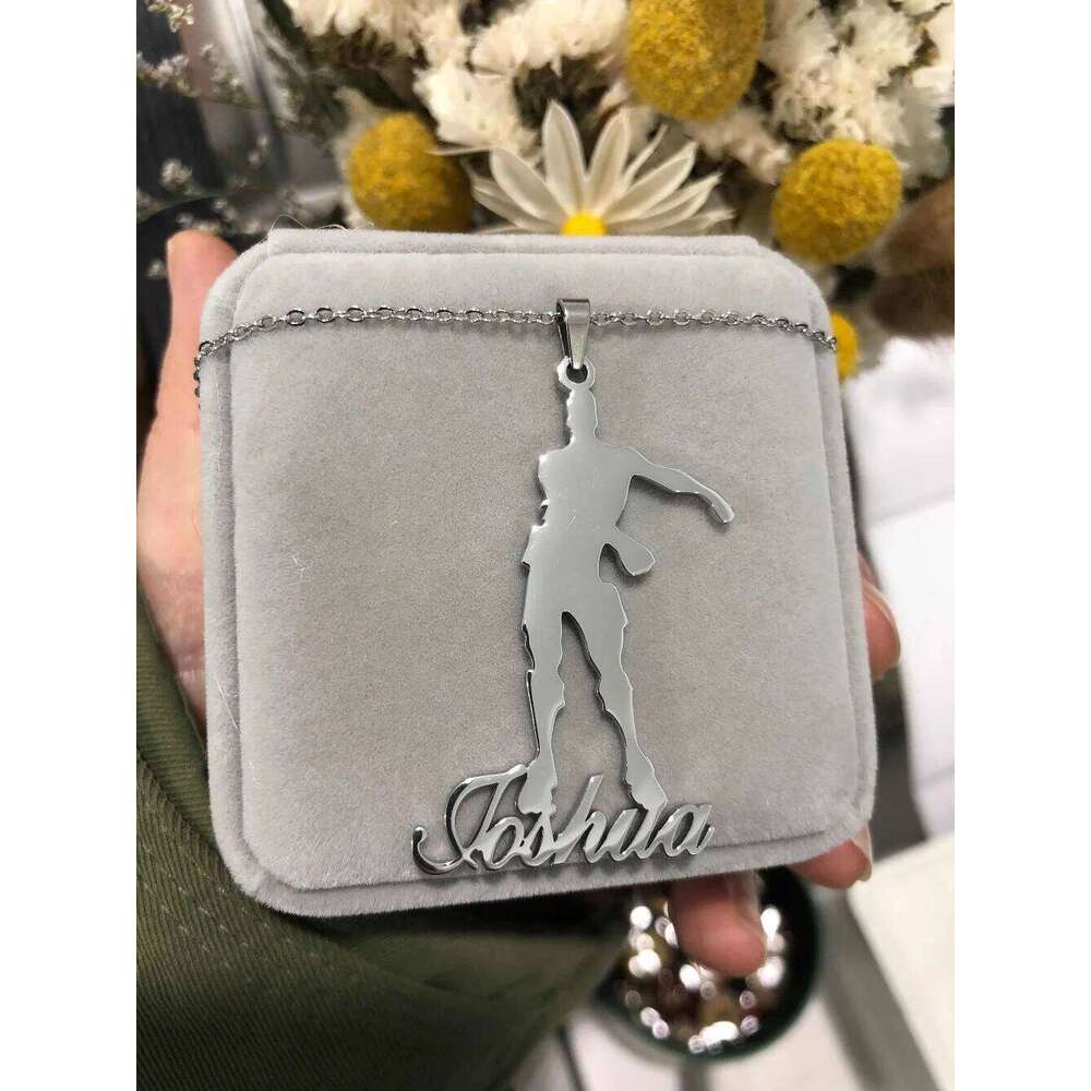 Custom Any Cartoon Character With Name Necklaces Nameplate Jewelry Stainless Steel Personalised Label Letter Necklace BFF