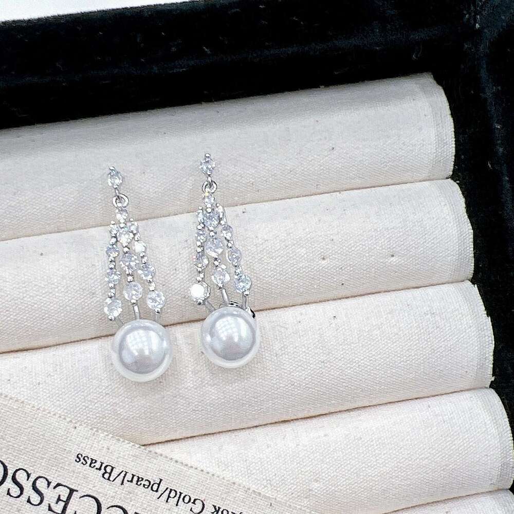 Minimalist Elegant Exquisite Ear Clips for Women Large Pendant French Style High-end Versatile Pearl Earrings f81