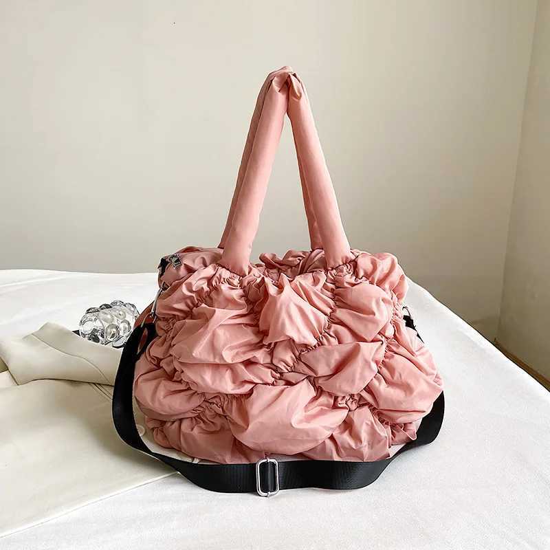 2024 New Bubble Down Cotton Bag Female Pleated Nylon Shoulder Crossbody Bag For Women Large Capacity Fashion Armpit Bags Y250730