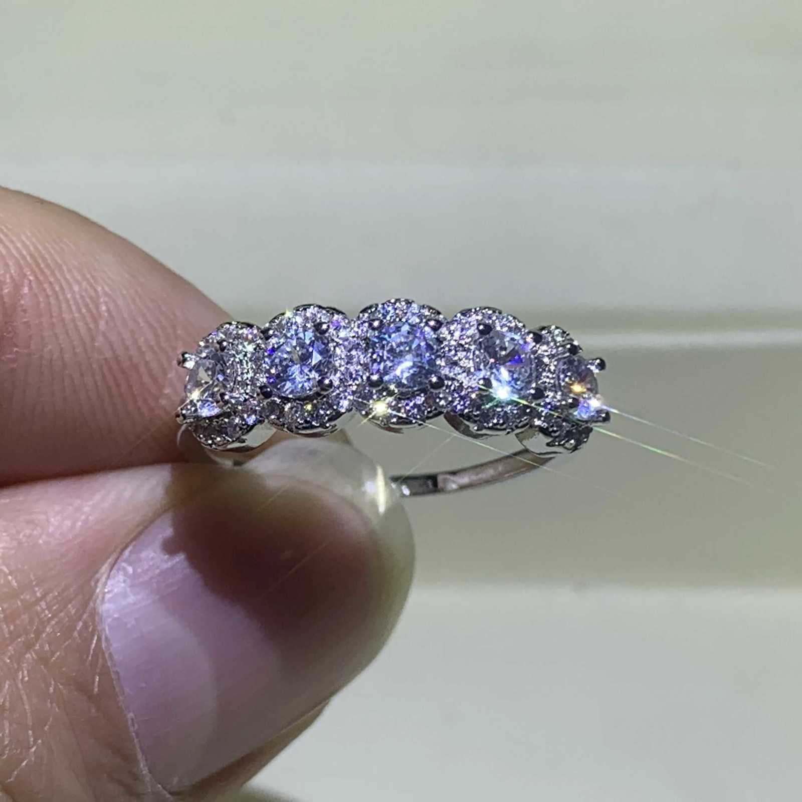 925 Sterling Silver Luxury Female AAA Zircon Ring Big Engagement Ring Wedding Rings for Women Valentines Day Gifts y250730