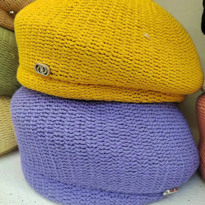 Paper beret hat for women summer thin breathable finalize the n mushroom cap versatile temperament painter cap 250729